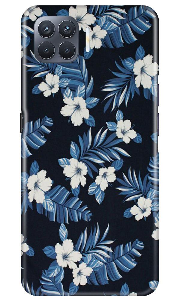White flowers Blue Background2 Case for Oppo F17 Pro