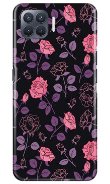 Rose Black Background Mobile Back Case for Oppo F17 Pro (Design - 27)