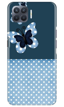 White dots Butterfly Mobile Back Case for Oppo F17 Pro (Design - 31)
