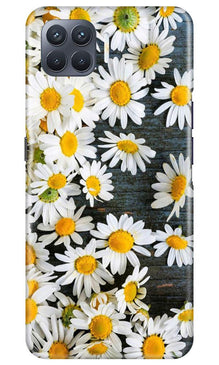 White flowers2 Mobile Back Case for Oppo F17 Pro (Design - 62)