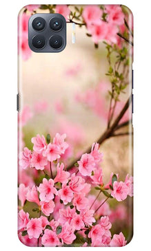Pink flowers Mobile Back Case for Oppo F17 Pro (Design - 69)