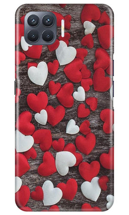 Red White Hearts Case for Oppo F17 Pro(Design - 105)