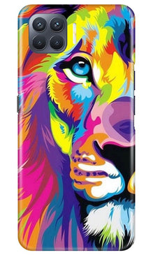 Colorful Lion Mobile Back Case for Oppo F17 Pro  (Design - 110)