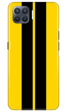Black Yellow Pattern Mobile Back Case for Oppo F17 Pro (Design - 377)