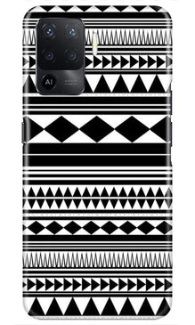 Black white Pattern Mobile Back Case for Oppo F19 Pro (Design - 5)