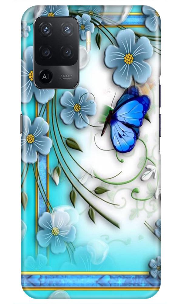 Blue Butterfly Case for Oppo F19 Pro