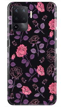 Rose Black Background Mobile Back Case for Oppo F19 Pro (Design - 27)
