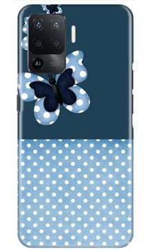 White dots Butterfly Mobile Back Case for Oppo F19 Pro (Design - 31)