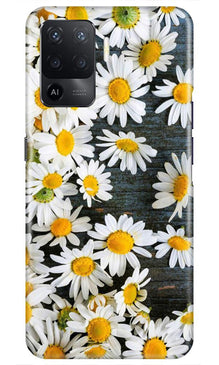 White flowers2 Mobile Back Case for Oppo F19 Pro (Design - 62)