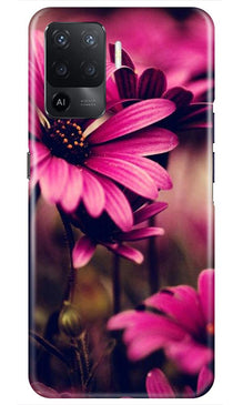 Purple Daisy Mobile Back Case for Oppo F19 Pro (Design - 65)