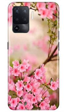 Pink flowers Mobile Back Case for Oppo F19 Pro (Design - 69)