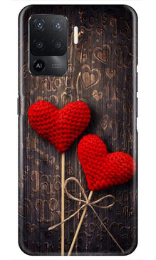 Red Hearts Mobile Back Case for Oppo F19 Pro (Design - 80)