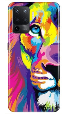 Colorful Lion Mobile Back Case for Oppo F19 Pro  (Design - 110)