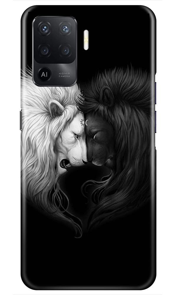 Dark White Lion Case for Oppo F19 Pro(Design - 140)