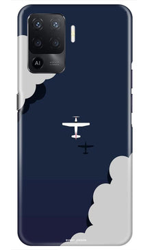 Clouds Plane Mobile Back Case for Oppo F19 Pro (Design - 196)