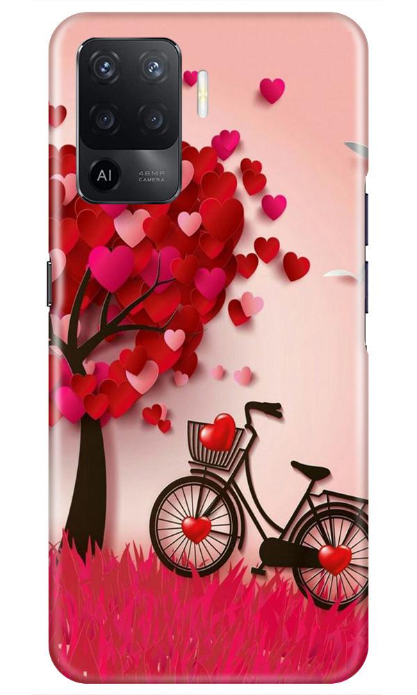 Red Heart Cycle Case for Oppo F19 Pro (Design No. 222)