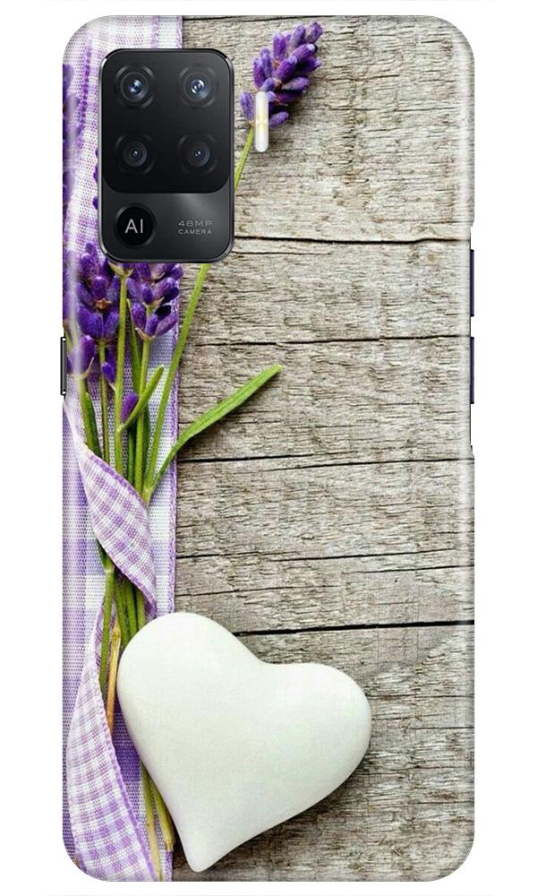 White Heart Case for Oppo F19 Pro (Design No. 298)