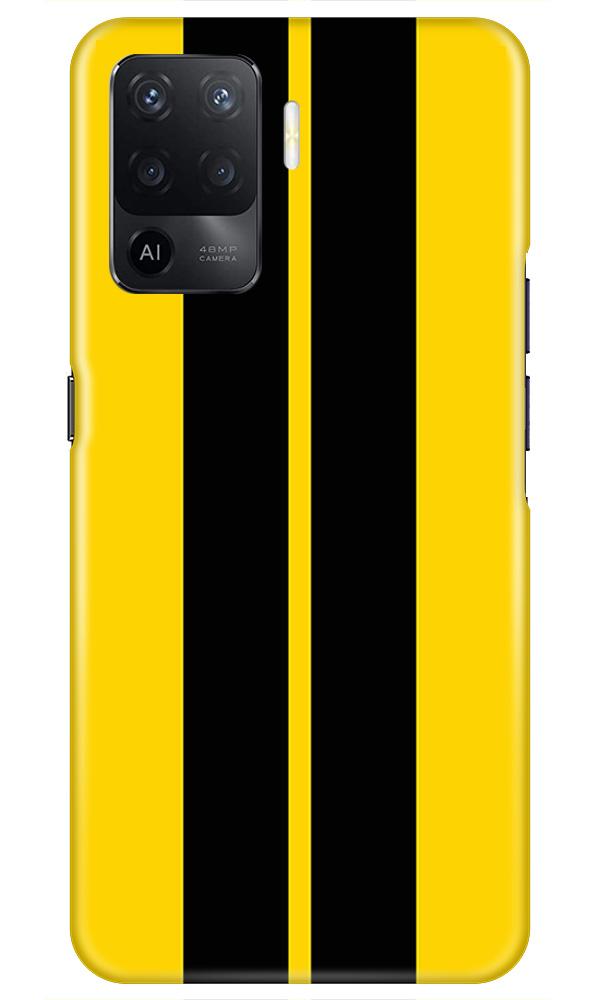 Black Yellow Pattern Mobile Back Case for Oppo F19 Pro (Design - 377)