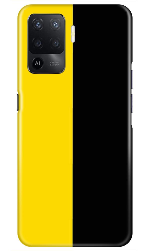 Black Yellow Pattern Mobile Back Case for Oppo F19 Pro (Design - 397)