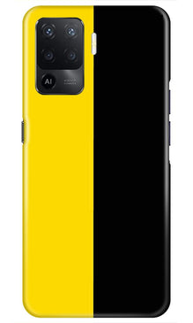 Black Yellow Pattern Mobile Back Case for Oppo F19 Pro (Design - 397)