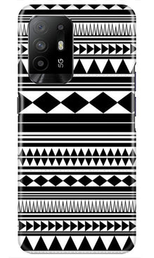 Black white Pattern Mobile Back Case for Oppo F19 Pro Plus (Design - 5)