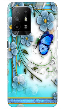 Blue Butterfly Mobile Back Case for Oppo F19 Pro Plus (Design - 21)