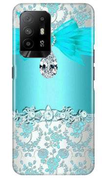 Shinny Blue Background Mobile Back Case for Oppo F19 Pro Plus (Design - 32)