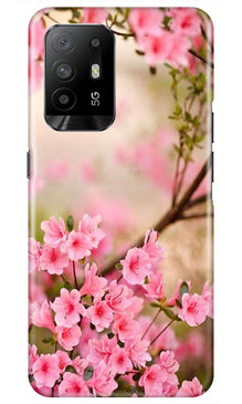 Pink flowers Mobile Back Case for Oppo F19 Pro Plus (Design - 69)