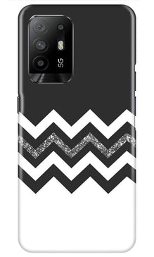 Black white Pattern2Mobile Back Case for Oppo F19 Pro Plus (Design - 83)