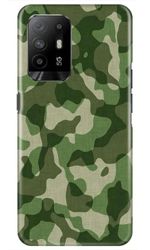 Army Camouflage Mobile Back Case for Oppo F19 Pro Plus  (Design - 106)