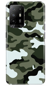 Army Camouflage Mobile Back Case for Oppo F19 Pro Plus  (Design - 108)