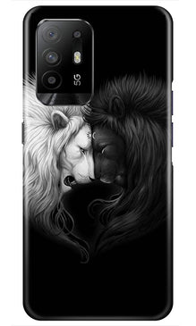 Dark White Lion Mobile Back Case for Oppo F19 Pro Plus  (Design - 140)