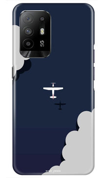 Clouds Plane Mobile Back Case for Oppo F19 Pro Plus (Design - 196)