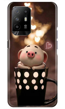 Cute Bunny Mobile Back Case for Oppo F19 Pro Plus (Design - 213)