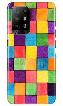 Colorful Square Mobile Back Case for Oppo F19 Pro Plus (Design - 218)