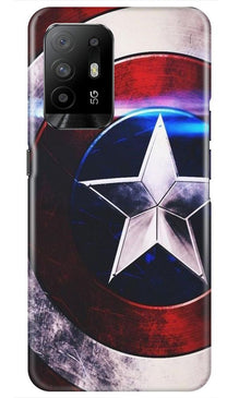 Captain America Shield Mobile Back Case for Oppo F19 Pro Plus (Design - 250)