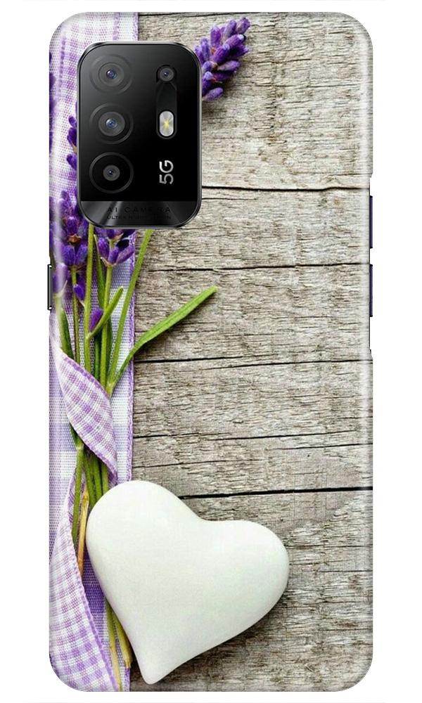 White Heart Case for Oppo F19 Pro Plus (Design No. 298)