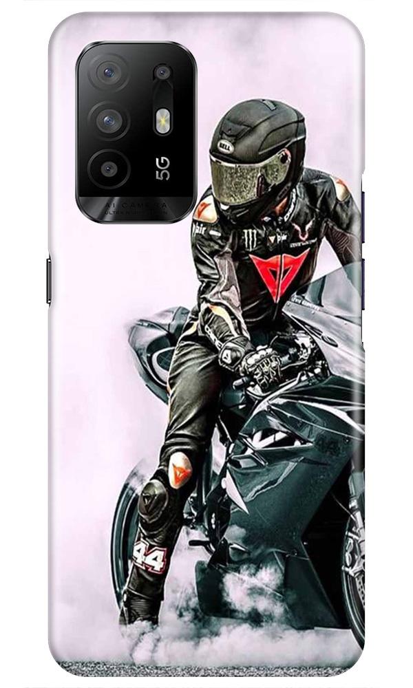 Biker Mobile Back Case for Oppo F19 Pro Plus (Design - 383)