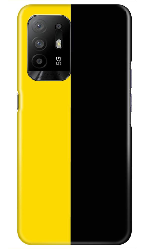 Black Yellow Pattern Mobile Back Case for Oppo F19 Pro Plus (Design - 397)