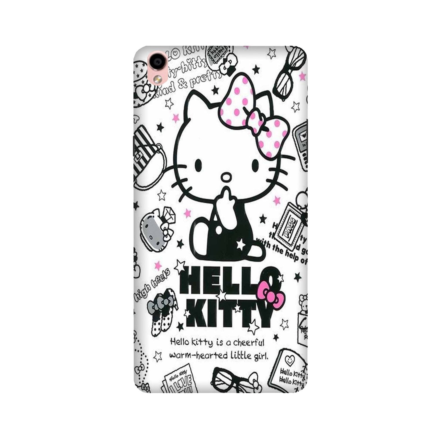 Hello Kitty Mobile Back Case for Oppo F1 Plus  (Design - 361)