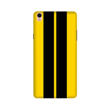 Black Yellow Pattern Mobile Back Case for Oppo F1 Plus  (Design - 377)