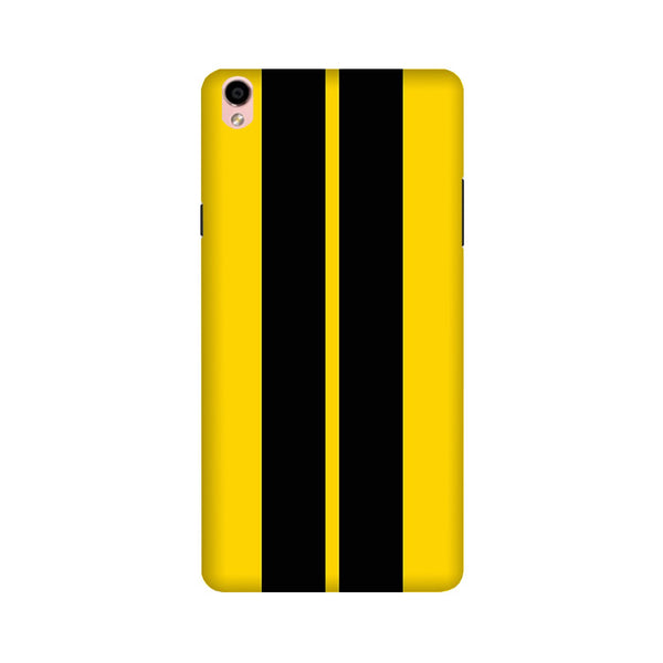 Black Yellow Pattern Mobile Back Case for Vivo V3 (Design - 377)