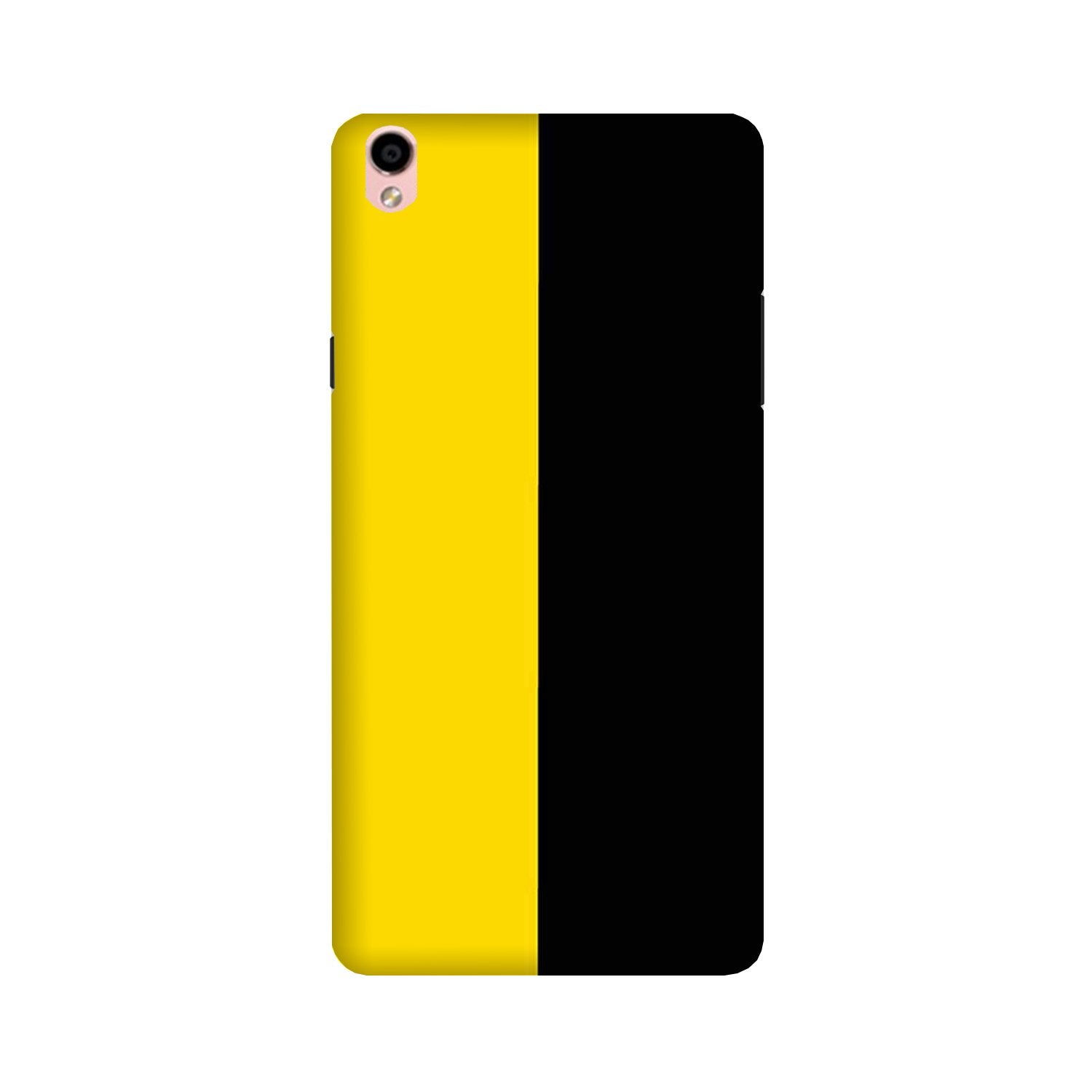 Black Yellow Pattern Mobile Back Case for Oppo F1 Plus  (Design - 397)