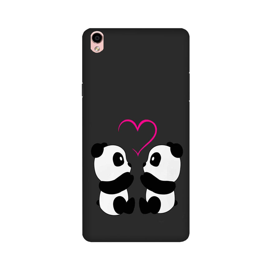 Panda Love Mobile Back Case for Oppo F1 Plus  (Design - 398)