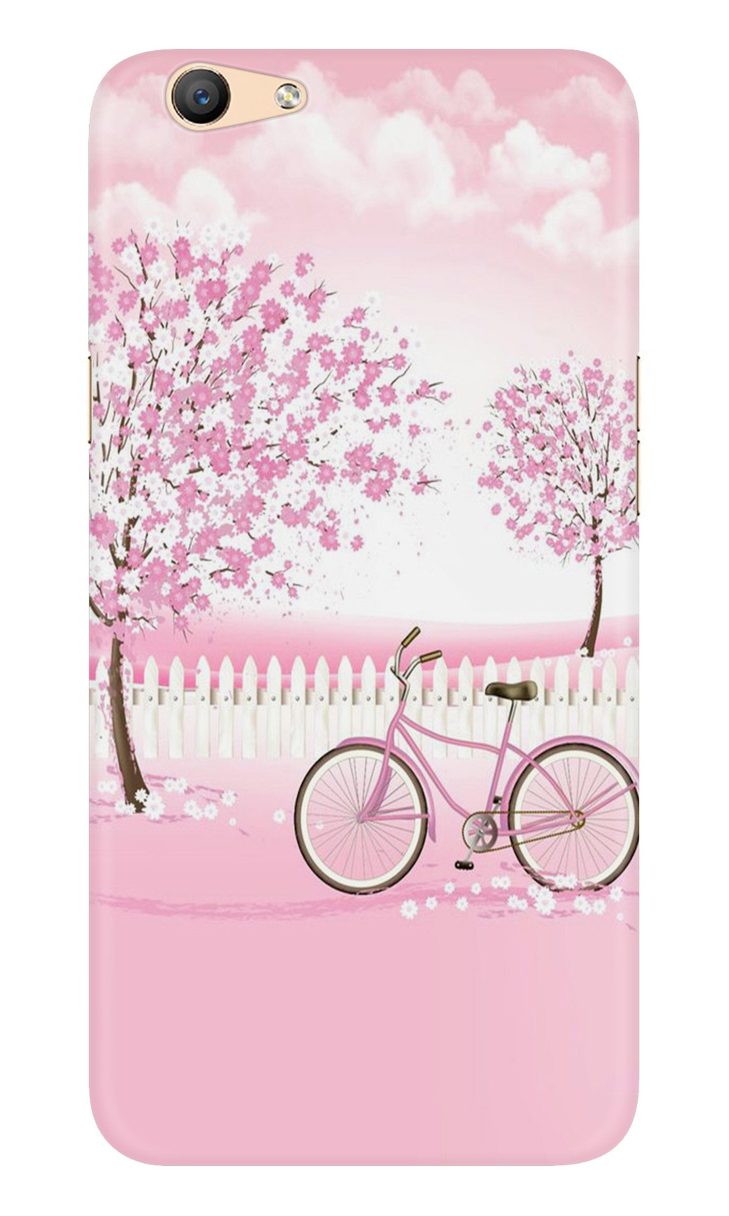 Pink Flowers Cycle Case for Vivo V5/ V5s  (Design - 102)