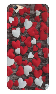 Red White Hearts Case for Oppo A57  (Design - 105)