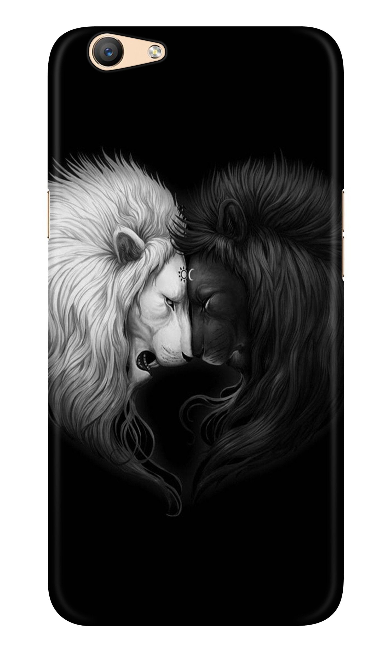 Dark White Lion Case for Oppo F1s  (Design - 140)