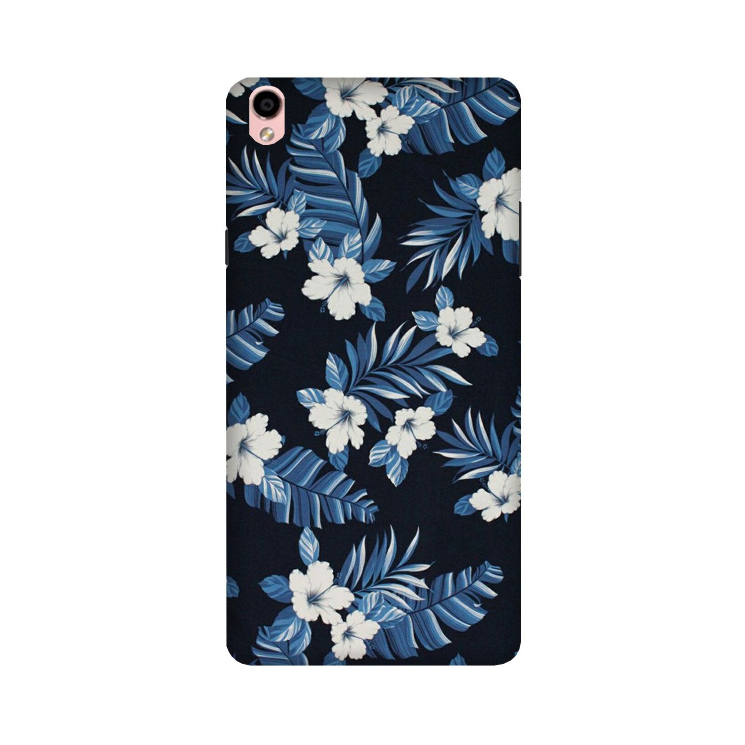White flowers Blue Background2 Case for Oppo F1 Plus