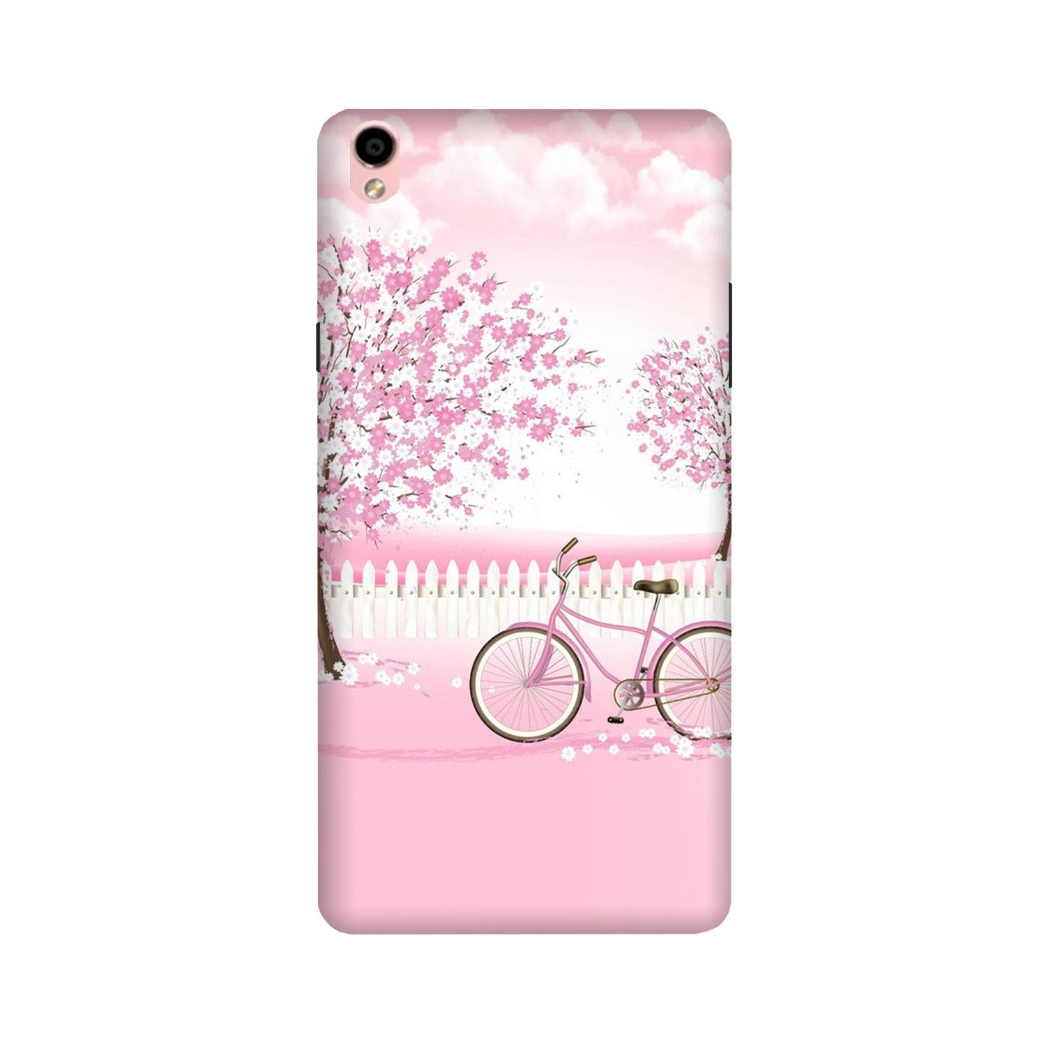 Pink Flowers Cycle Case for Oppo F1 Plus(Design - 102)