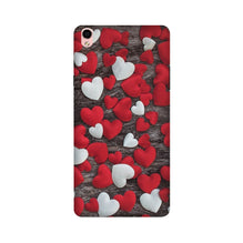 Red White Hearts Case for Oppo F1 Plus  (Design - 105)